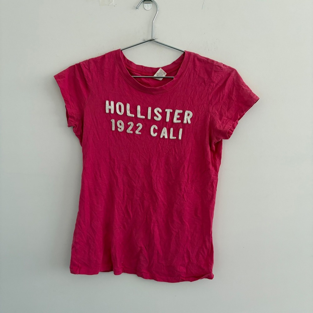 Hollister 1922 Cali Graphic Tee Pink Short Sleeve Crew Neck Large